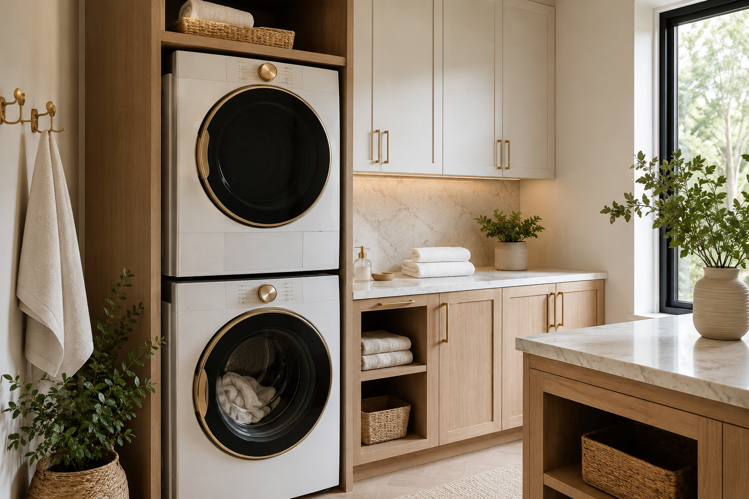 Technician diagnosing a residential dryer in a Naples home laundry room